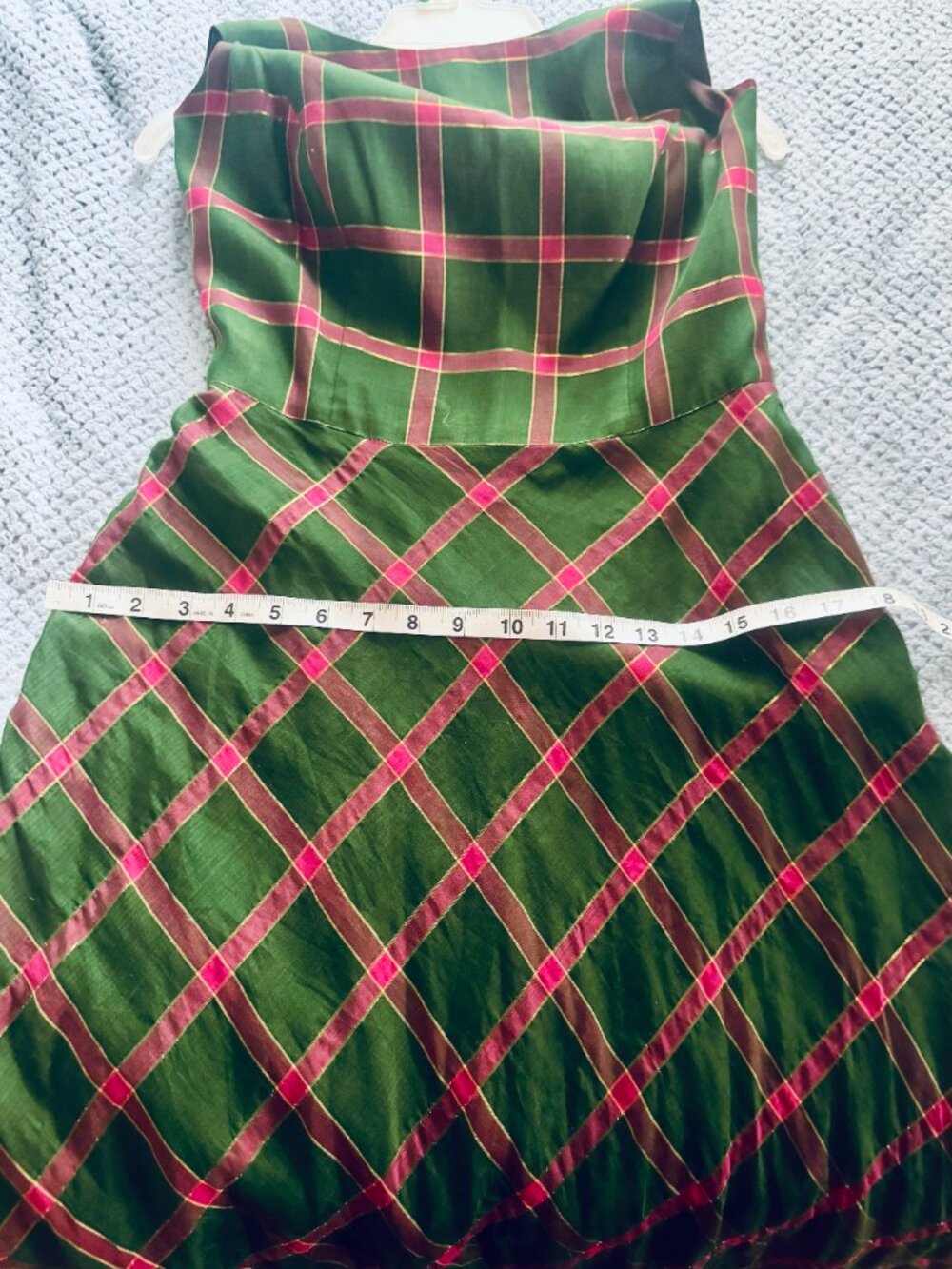 Vintage Plaid Custom Made Maxi Dress Size 4-6 - Picture 13 of 14